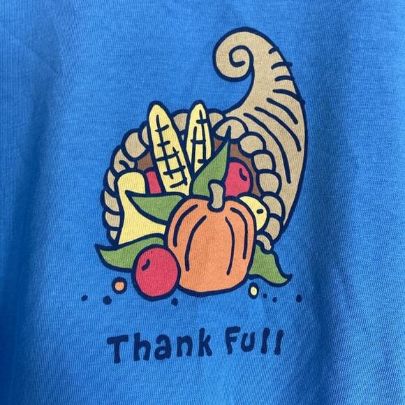 Life is Good Small Thanksgiving Cornucopia Thankful Tee Long Sleeve - Picture 3 of 11